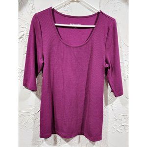 Soft Surroundings Women's Purple Ribbed Knit Size Large Top